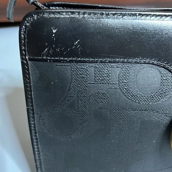 CHRISTIAN DIOR VINTAGE BLACK MONOGRAM CANVAS CLUTCH - Picture 12 of 16